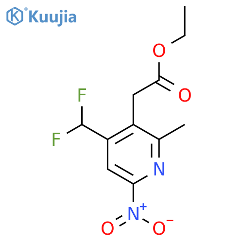 Ethyl 4-(difluoromethyl)-2-methyl-6-nitropyridine-3-acetate structure