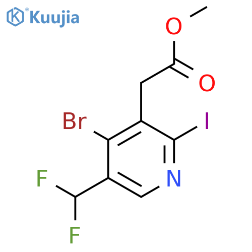 Methyl 4-bromo-5-(difluoromethyl)-2-iodopyridine-3-acetate structure