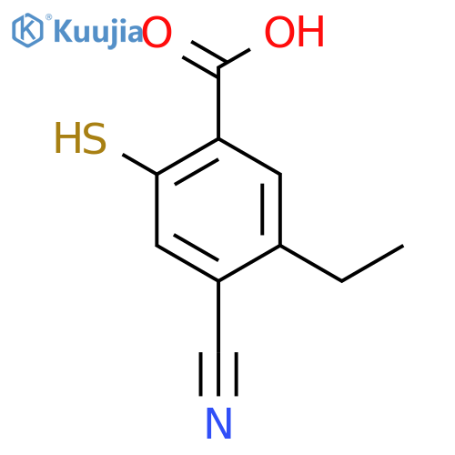 4-Cyano-5-ethyl-2-mercaptobenzoic acid structure