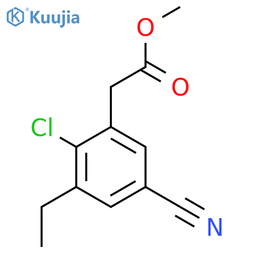 Methyl 2-chloro-5-cyano-3-ethylphenylacetate structure
