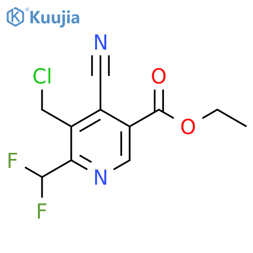 Ethyl 3-(chloromethyl)-4-cyano-2-(difluoromethyl)pyridine-5-carboxylate structure