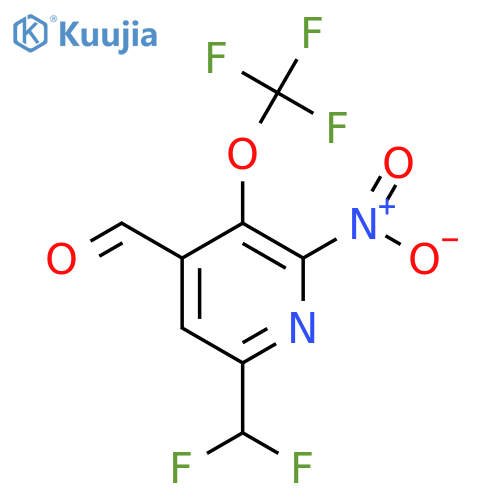6-(Difluoromethyl)-2-nitro-3-(trifluoromethoxy)pyridine-4-carboxaldehyde structure