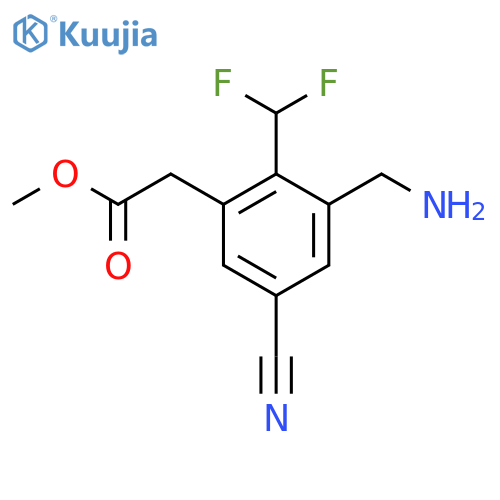 Methyl 3-aminomethyl-5-cyano-2-(difluoromethyl)phenylacetate structure