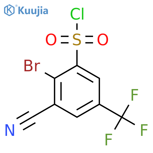 2-Bromo-3-cyano-5-(trifluoromethyl)benzenesulfonyl chloride structure