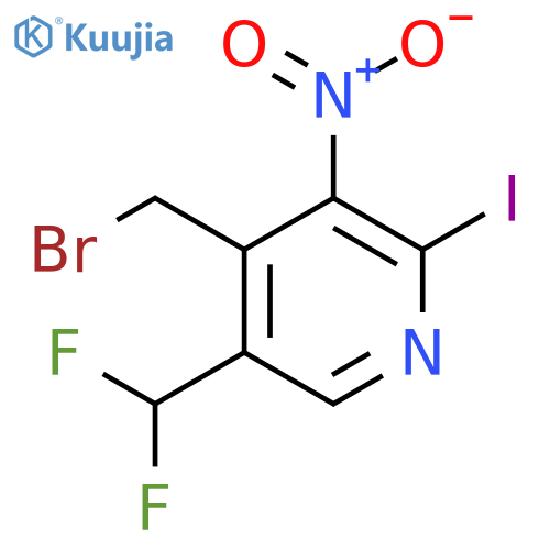 4-(Bromomethyl)-5-(difluoromethyl)-2-iodo-3-nitropyridine structure