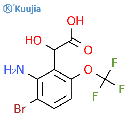 2-Amino-3-bromo-6-(trifluoromethoxy)mandelic acid structure