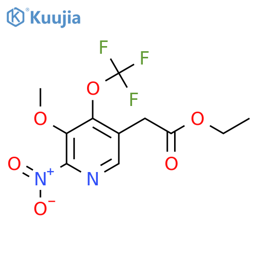 Ethyl 3-methoxy-2-nitro-4-(trifluoromethoxy)pyridine-5-acetate structure
