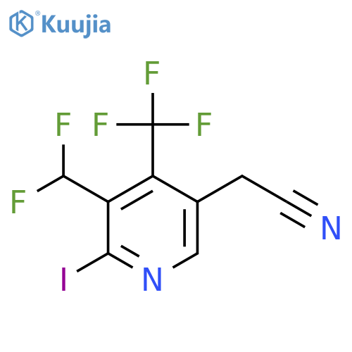 3-(Difluoromethyl)-2-iodo-4-(trifluoromethyl)pyridine-5-acetonitrile structure