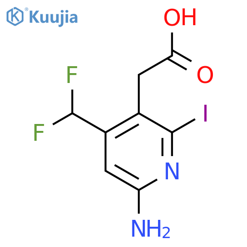 6-Amino-4-(difluoromethyl)-2-iodopyridine-3-acetic acid structure