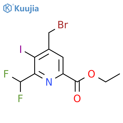 Ethyl 4-(bromomethyl)-2-(difluoromethyl)-3-iodopyridine-6-carboxylate structure