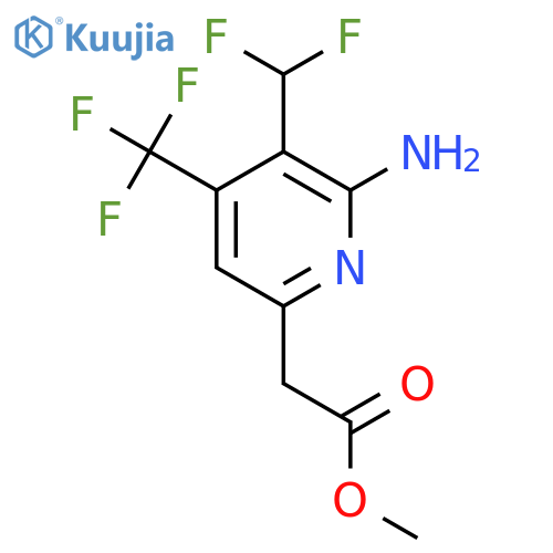 Methyl 2-amino-3-(difluoromethyl)-4-(trifluoromethyl)pyridine-6-acetate structure