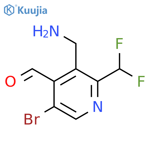 3-(Aminomethyl)-5-bromo-2-(difluoromethyl)pyridine-4-carboxaldehyde structure