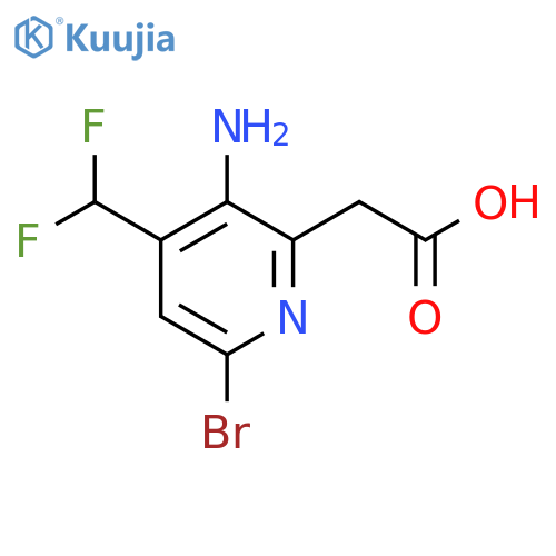 3-Amino-6-bromo-4-(difluoromethyl)pyridine-2-acetic acid structure