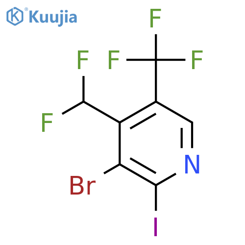 3-Bromo-4-(difluoromethyl)-2-iodo-5-(trifluoromethyl)pyridine structure