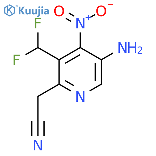 5-Amino-3-(difluoromethyl)-4-nitropyridine-2-acetonitrile structure