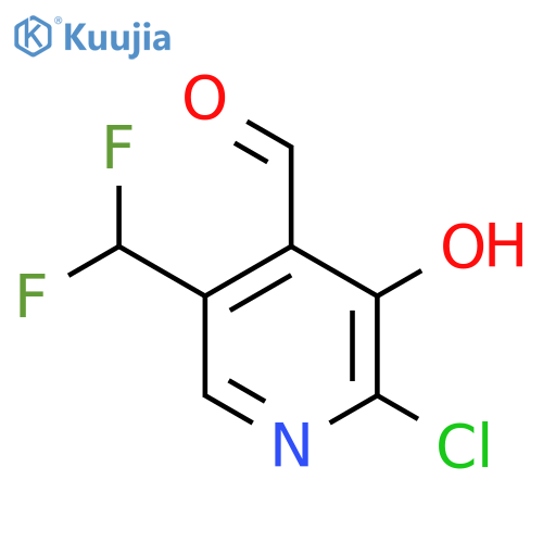 2-Chloro-5-(difluoromethyl)-3-hydroxypyridine-4-carboxaldehyde structure