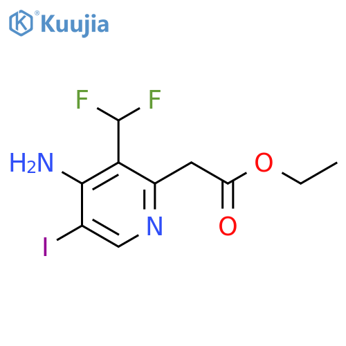 Ethyl 4-amino-3-(difluoromethyl)-5-iodopyridine-2-acetate structure