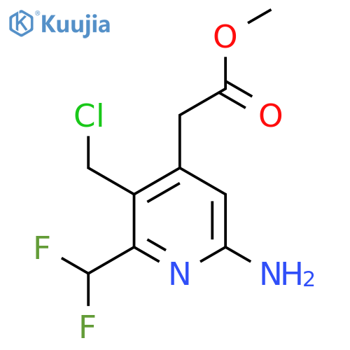 Methyl 6-amino-3-(chloromethyl)-2-(difluoromethyl)pyridine-4-acetate structure