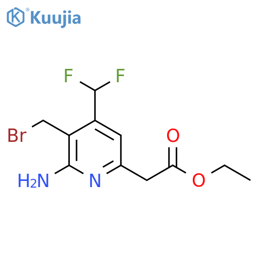 Ethyl 2-amino-3-(bromomethyl)-4-(difluoromethyl)pyridine-6-acetate structure