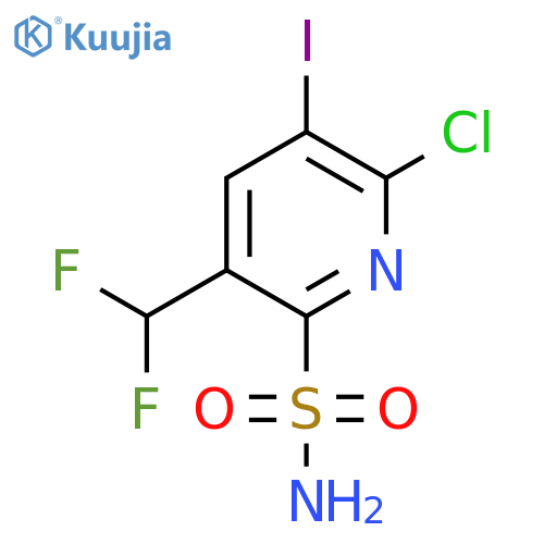 2-Chloro-5-(difluoromethyl)-3-iodopyridine-6-sulfonamide structure