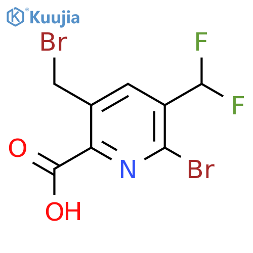 2-Bromo-5-(bromomethyl)-3-(difluoromethyl)pyridine-6-carboxylic acid structure