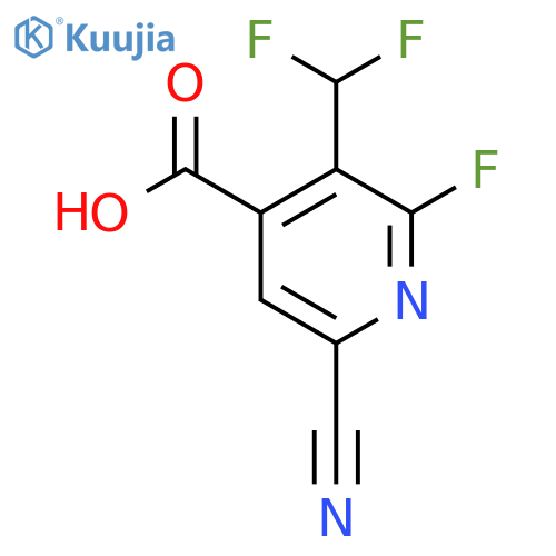 6-Cyano-3-(difluoromethyl)-2-fluoropyridine-4-carboxylic acid structure