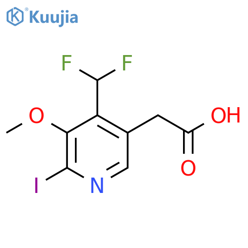 4-(Difluoromethyl)-2-iodo-3-methoxypyridine-5-acetic acid structure