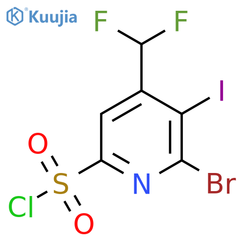 2-Bromo-4-(difluoromethyl)-3-iodopyridine-6-sulfonyl chloride structure