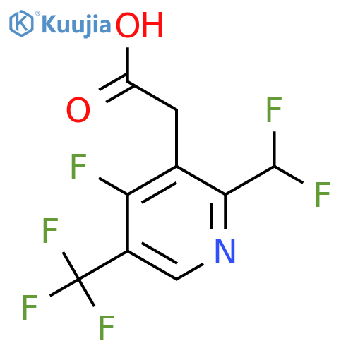 2-(Difluoromethyl)-4-fluoro-5-(trifluoromethyl)pyridine-3-acetic acid structure