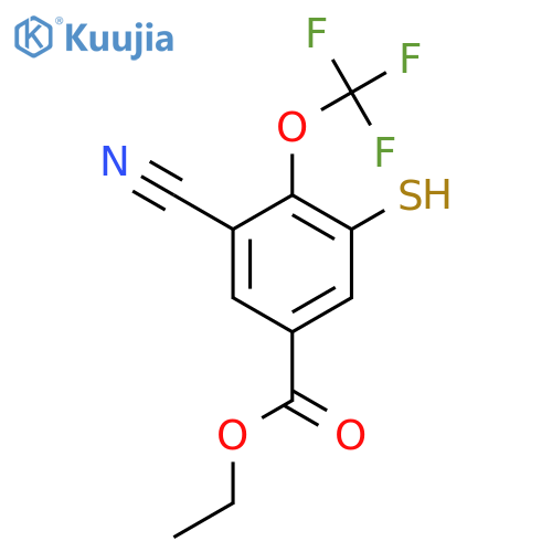 Ethyl 3-cyano-5-mercapto-4-(trifluoromethoxy)benzoate structure