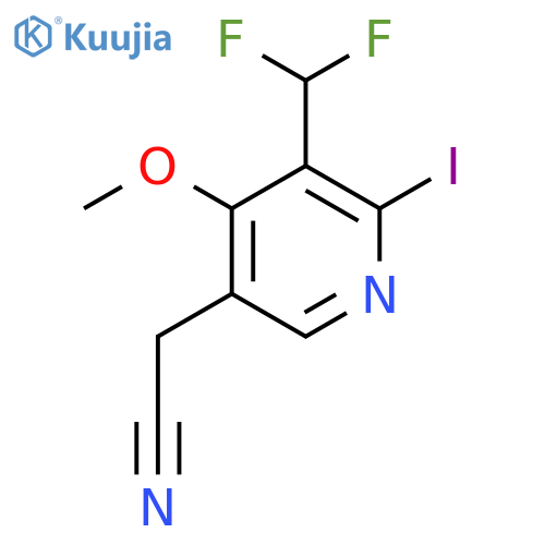 3-(Difluoromethyl)-2-iodo-4-methoxypyridine-5-acetonitrile structure