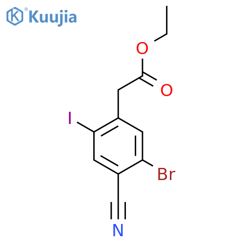 Ethyl 5-bromo-4-cyano-2-iodophenylacetate structure