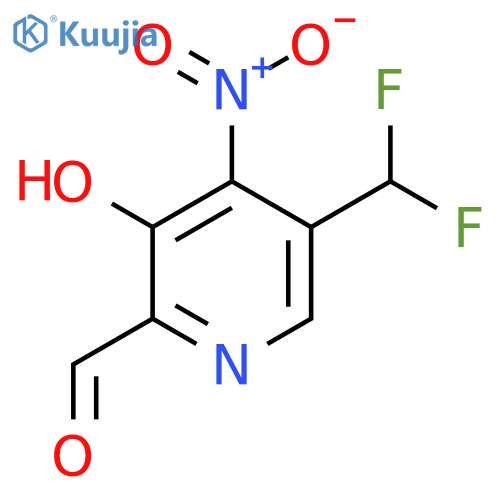 5-(Difluoromethyl)-3-hydroxy-4-nitropyridine-2-carboxaldehyde structure