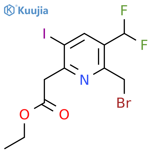 Ethyl 2-(bromomethyl)-3-(difluoromethyl)-5-iodopyridine-6-acetate structure
