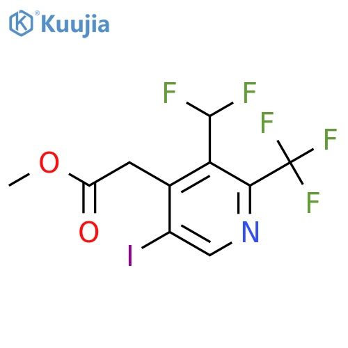 Methyl 3-(difluoromethyl)-5-iodo-2-(trifluoromethyl)pyridine-4-acetate structure