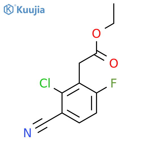 Ethyl 2-chloro-3-cyano-6-fluorophenylacetate structure