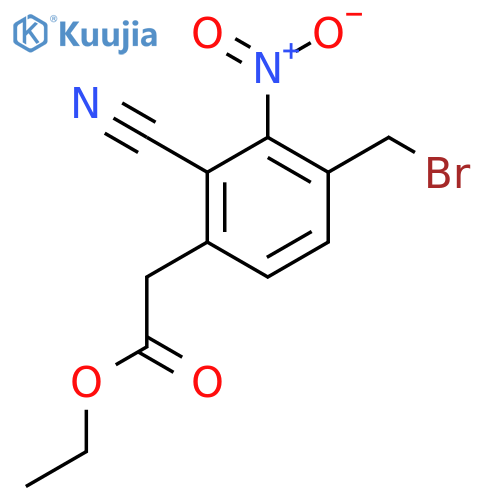 Ethyl 4-bromomethyl-2-cyano-3-nitrophenylacetate structure