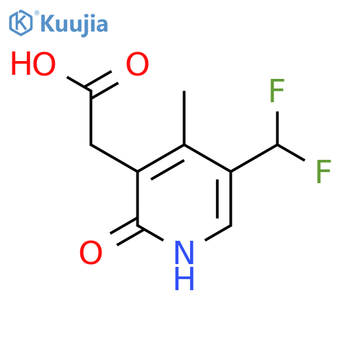 5-(Difluoromethyl)-2-hydroxy-4-methylpyridine-3-acetic acid structure