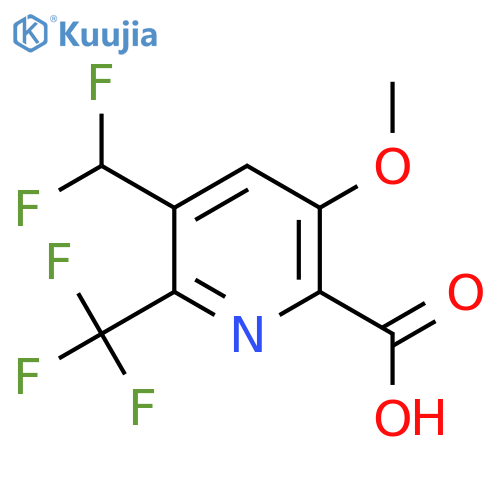 3-(Difluoromethyl)-5-methoxy-2-(trifluoromethyl)pyridine-6-carboxylic acid structure