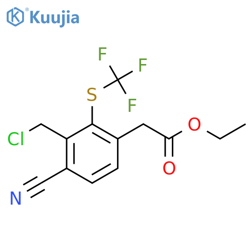 Ethyl 3-chloromethyl-4-cyano-2-(trifluoromethylthio)phenylacetate structure