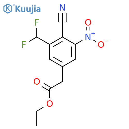 Ethyl 4-cyano-3-difluoromethyl-5-nitrophenylacetate structure