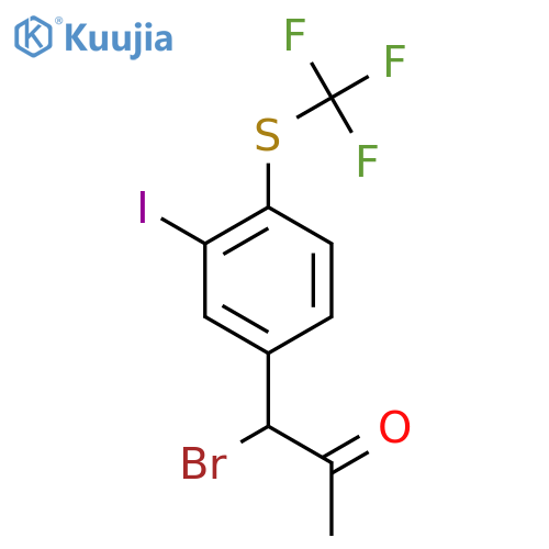 1-Bromo-1-(3-iodo-4-(trifluoromethylthio)phenyl)propan-2-one structure