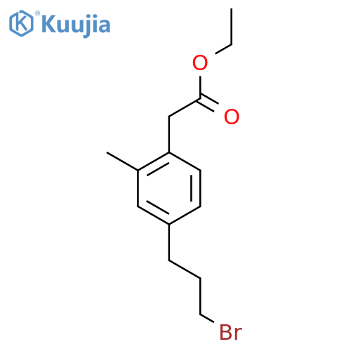 Ethyl 4-(3-bromopropyl)-2-methylphenylacetate structure