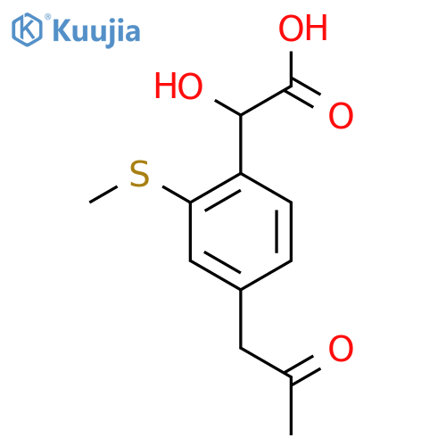 2-(Methylthio)-4-(2-oxopropyl)mandelic acid structure
