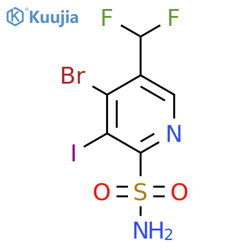 4-Bromo-5-(difluoromethyl)-3-iodopyridine-2-sulfonamide structure
