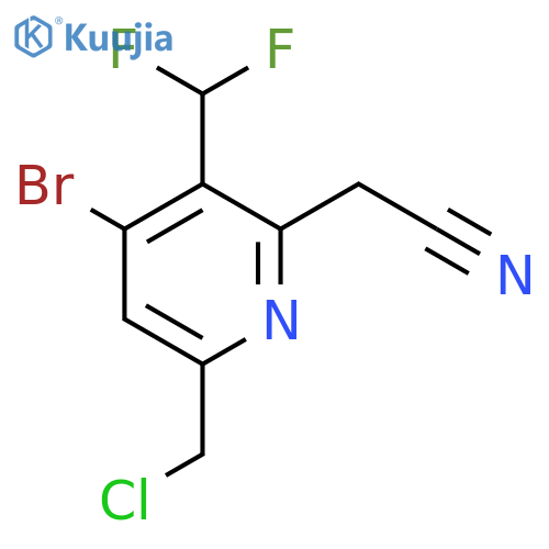 4-Bromo-6-(chloromethyl)-3-(difluoromethyl)pyridine-2-acetonitrile structure