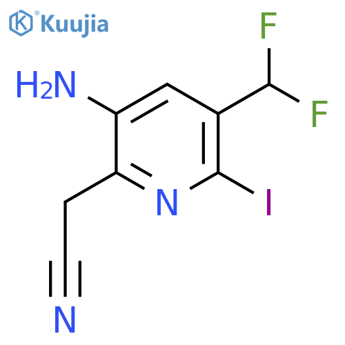 3-Amino-5-(difluoromethyl)-6-iodopyridine-2-acetonitrile structure