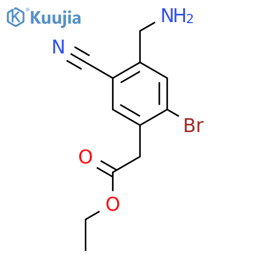 Ethyl 4-aminomethyl-2-bromo-5-cyanophenylacetate structure