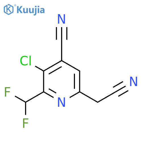 3-Chloro-4-cyano-2-(difluoromethyl)pyridine-6-acetonitrile structure