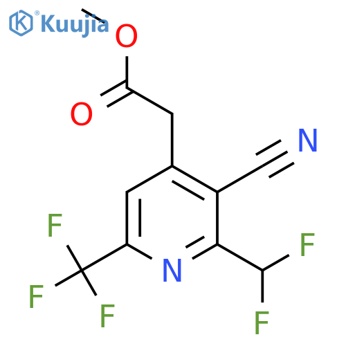 Methyl 3-cyano-2-(difluoromethyl)-6-(trifluoromethyl)pyridine-4-acetate structure